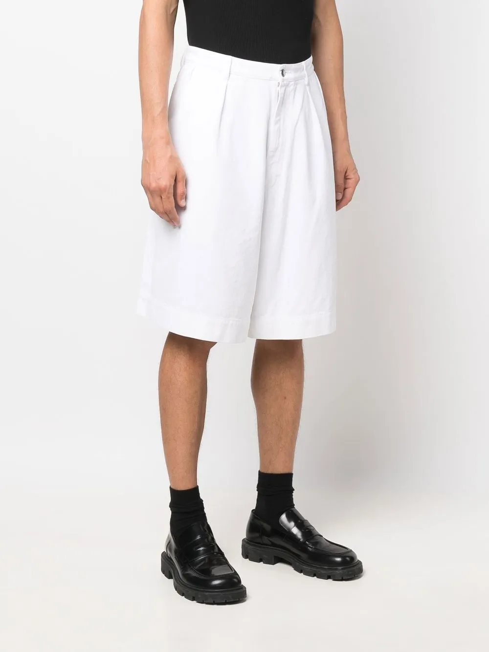  Raf Simons Knielange Shorts   Weiß 