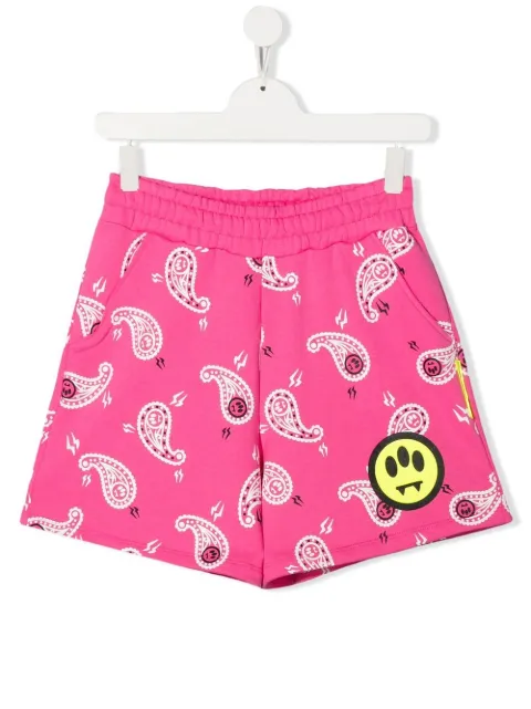 Barrow kids TEEN logo paisley shorts