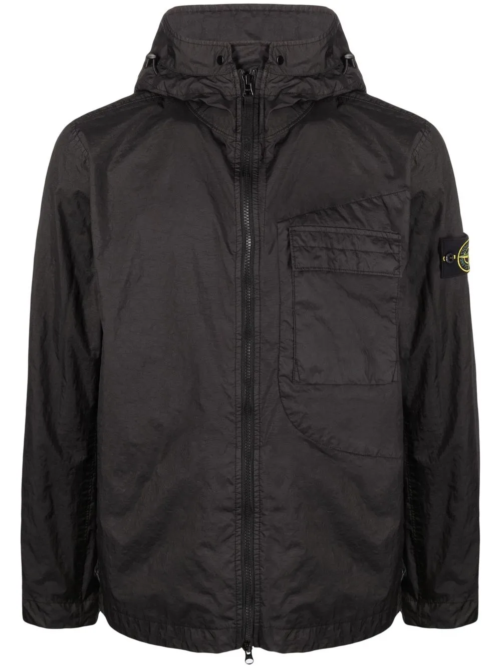 

Stone Island Compass-patch hooded windbreaker - Black