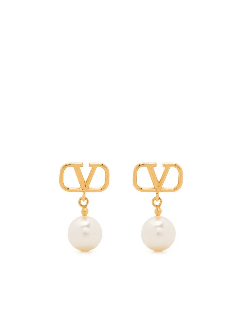 

Valentino Garavani aretes VLogo con perlas - Dorado