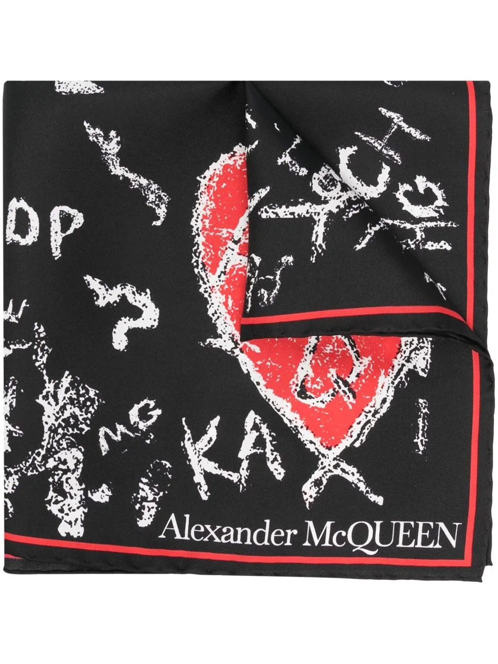 

Alexander McQueen mascada con estampado gráfico - Negro