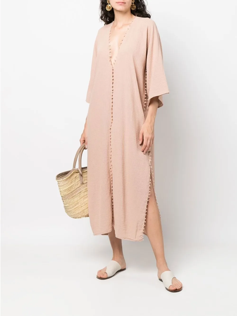 Caravana Akatek tasseltrim Midi Dress Farfetch