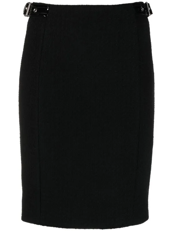 Moschino Strap-detail Pencil Skirt in Black