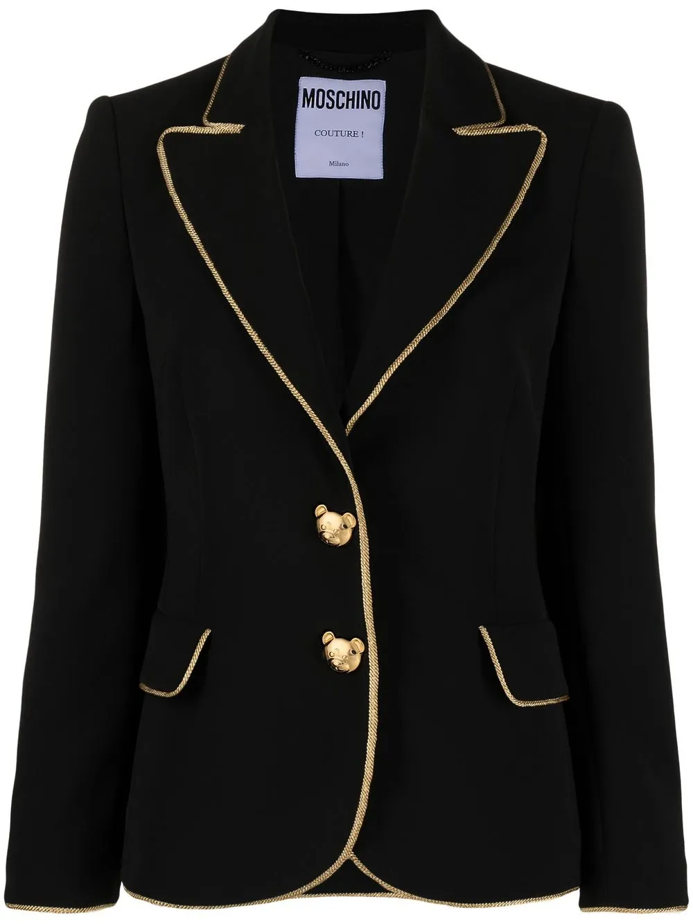 

Moschino blazer de vestir con ribete metalizado - Negro