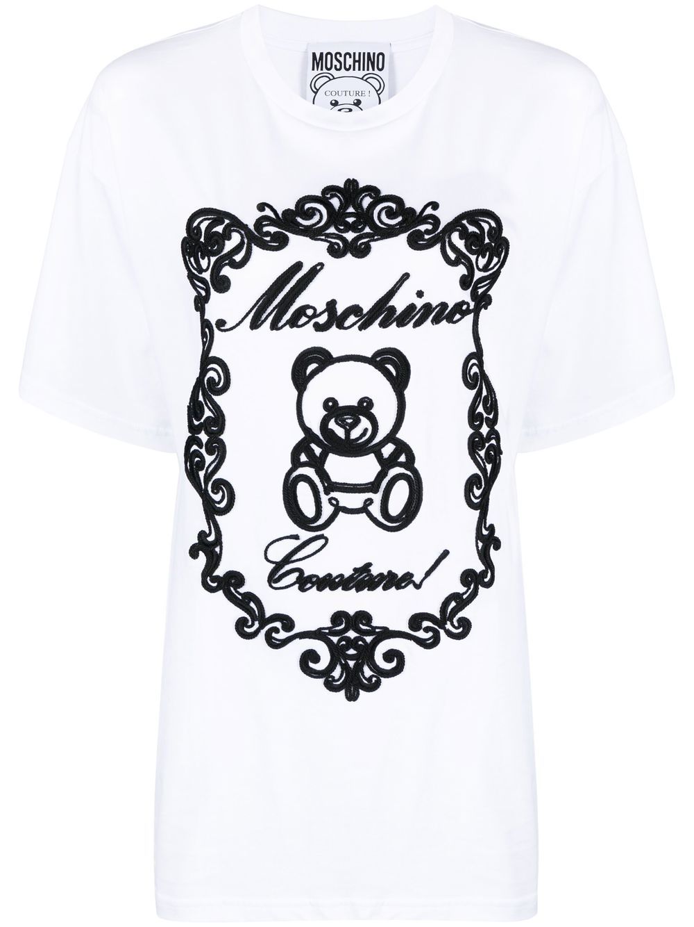 Image 1 of Moschino flocked-Teddy logo T-shirt