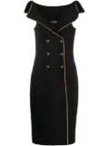 Moschino Teddy-button double-breasted pencil dress - Black