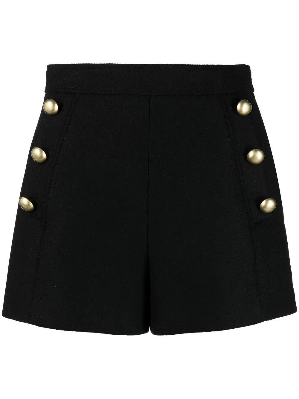 

Moschino shorts ajustados con botones - Negro