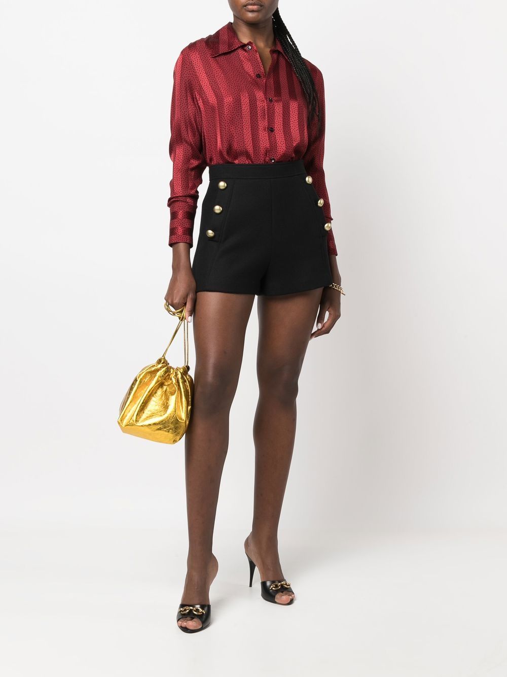 Moschino Shorts met knoopdetail - Zwart