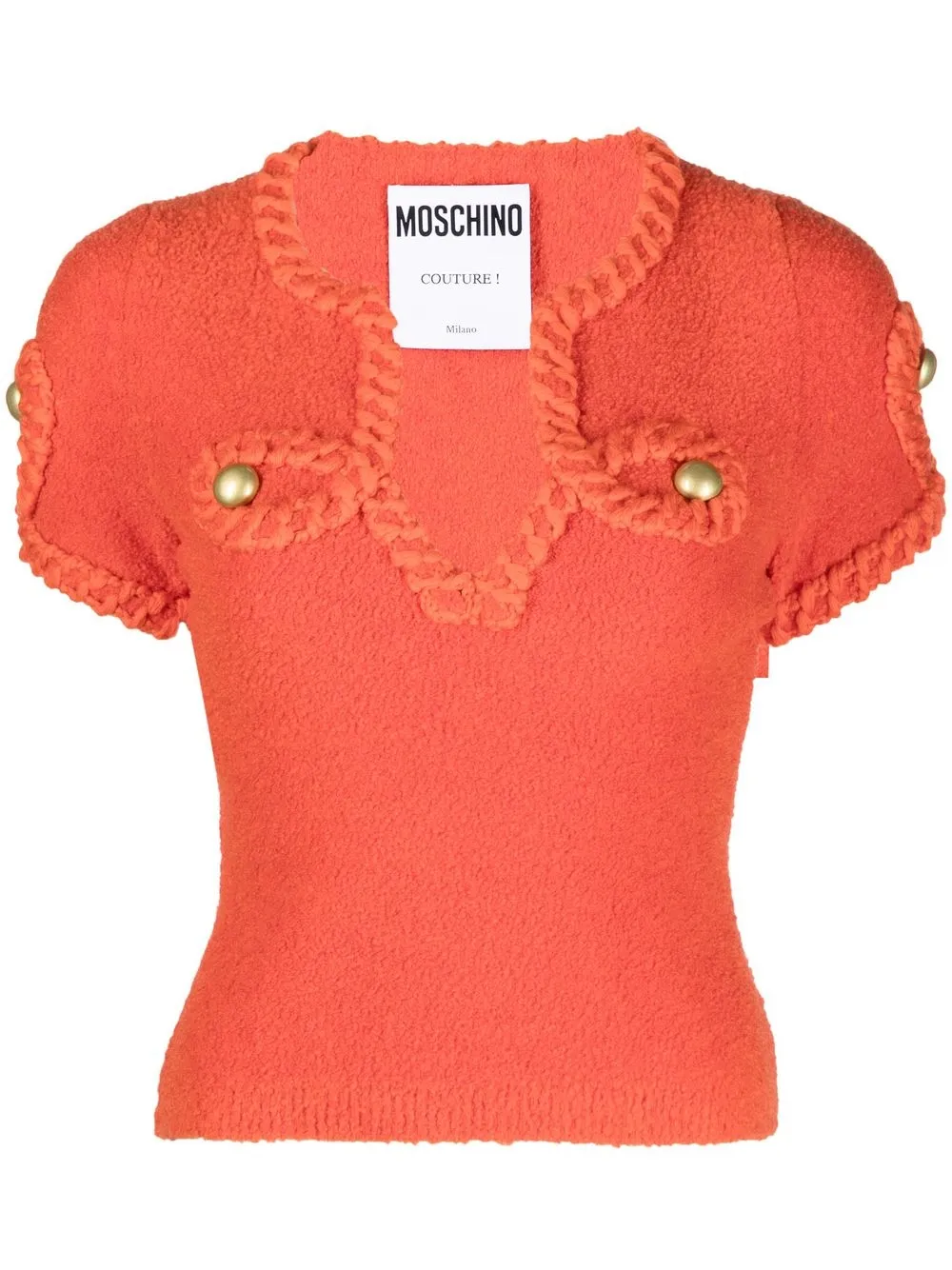 

Moschino blusa con efecto de tejido de rizo - Naranja