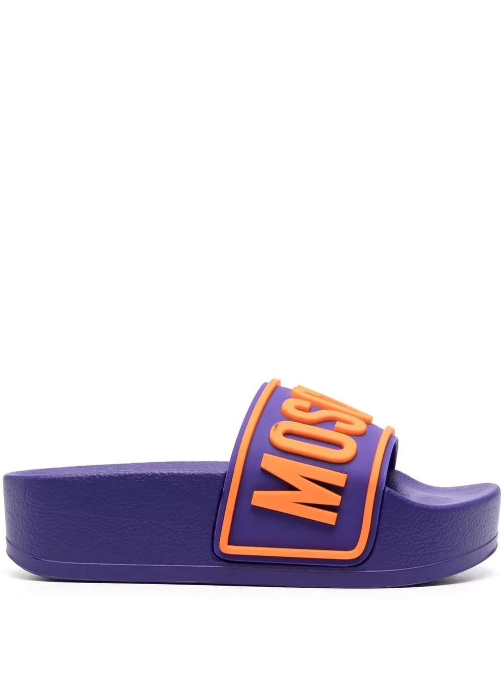 

Moschino raised-logo slides - Purple