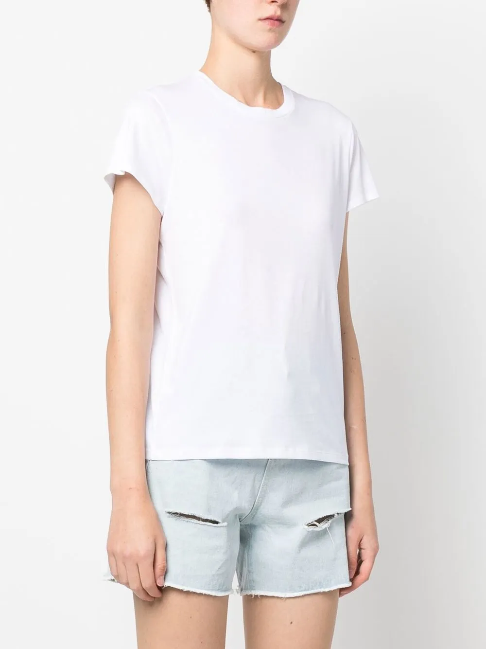 Shop Filippa K Round-neck Short-sleeve T-shirt In White