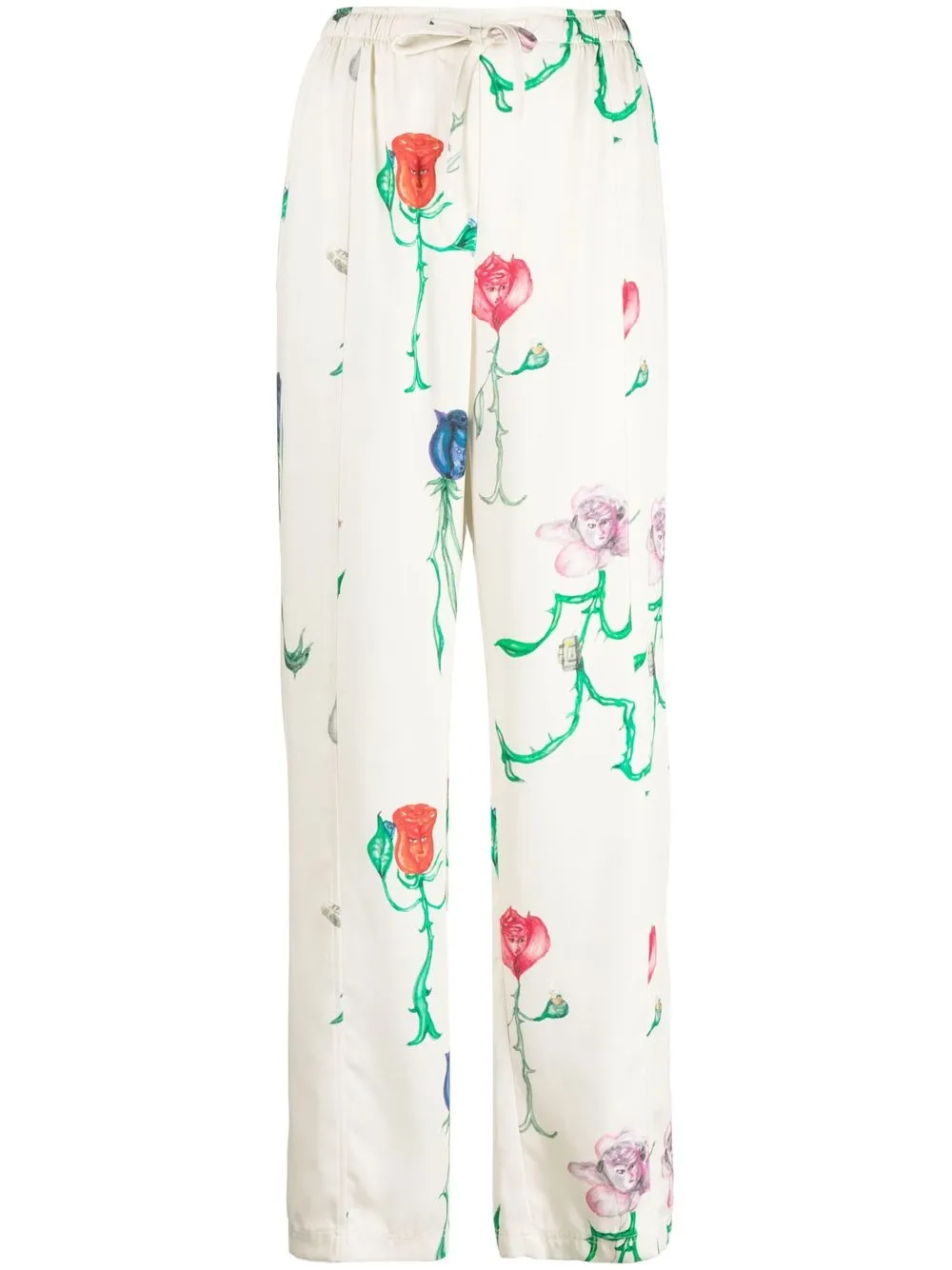 

Soulland Inna floral trousers - White