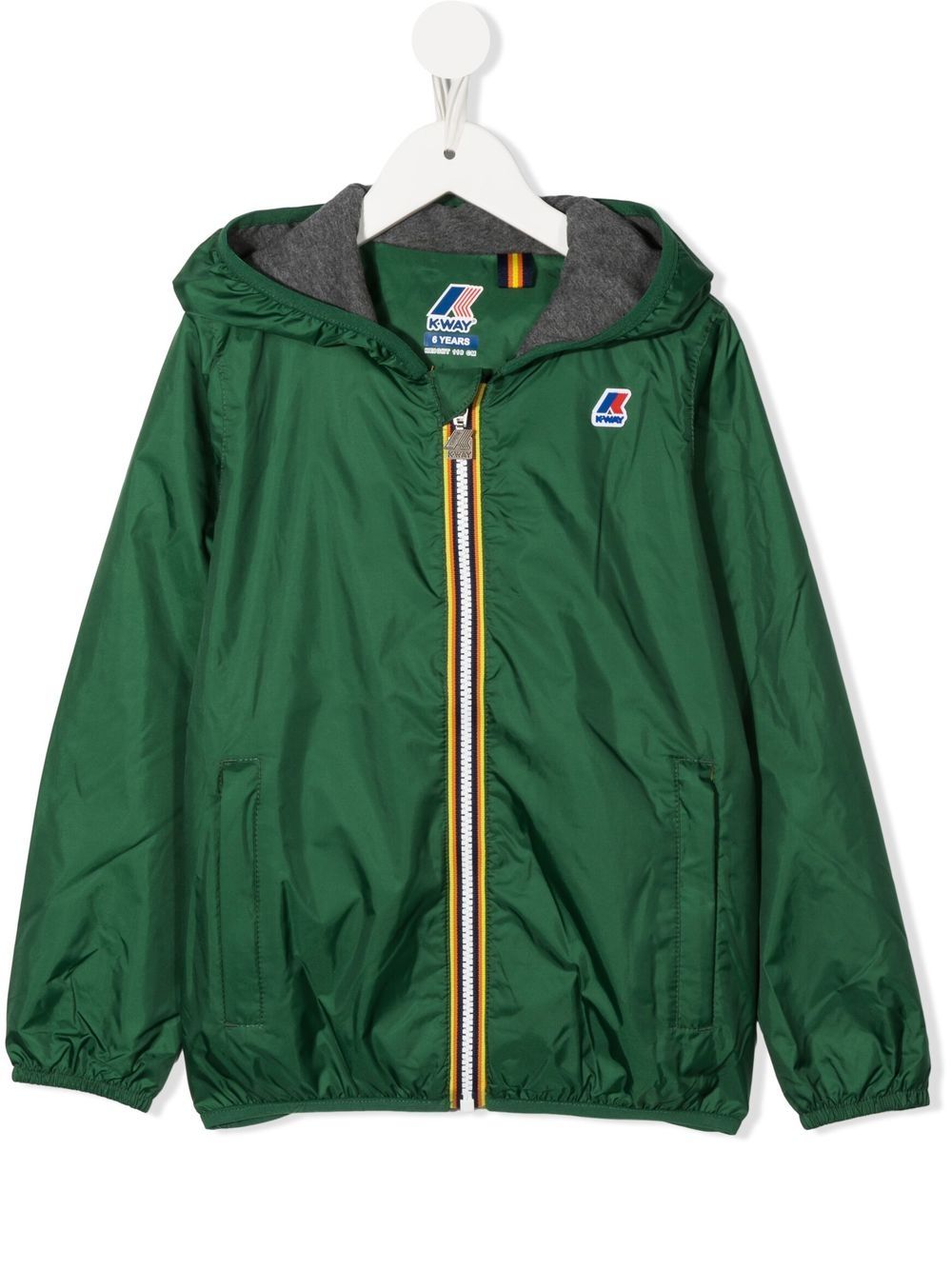 

K Way Kids hooded zip-fastening jacket - Green