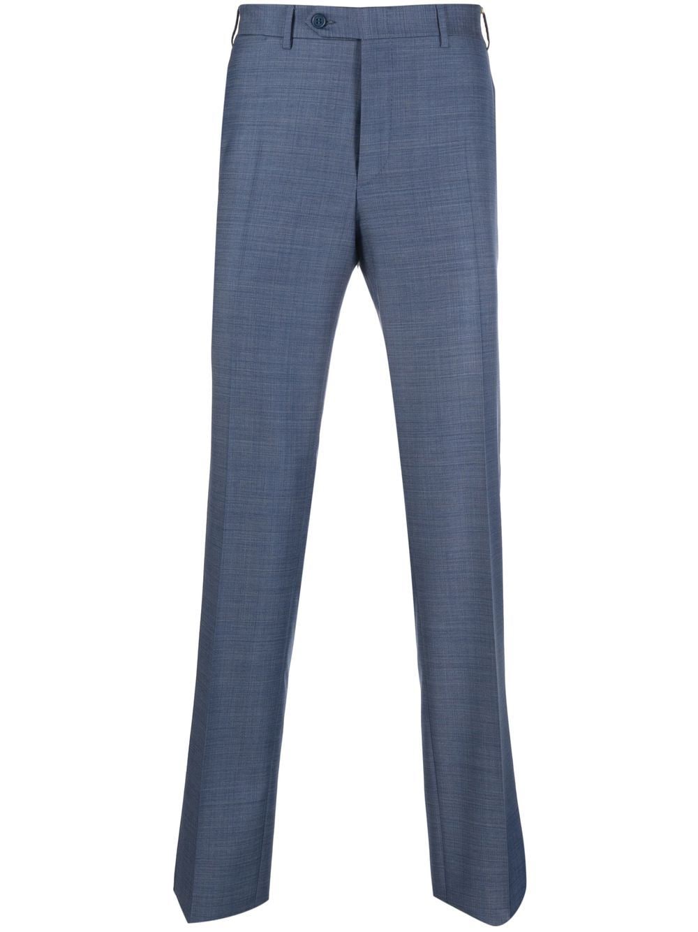 Canali Mid-rise Straight-leg Trousers In Blue