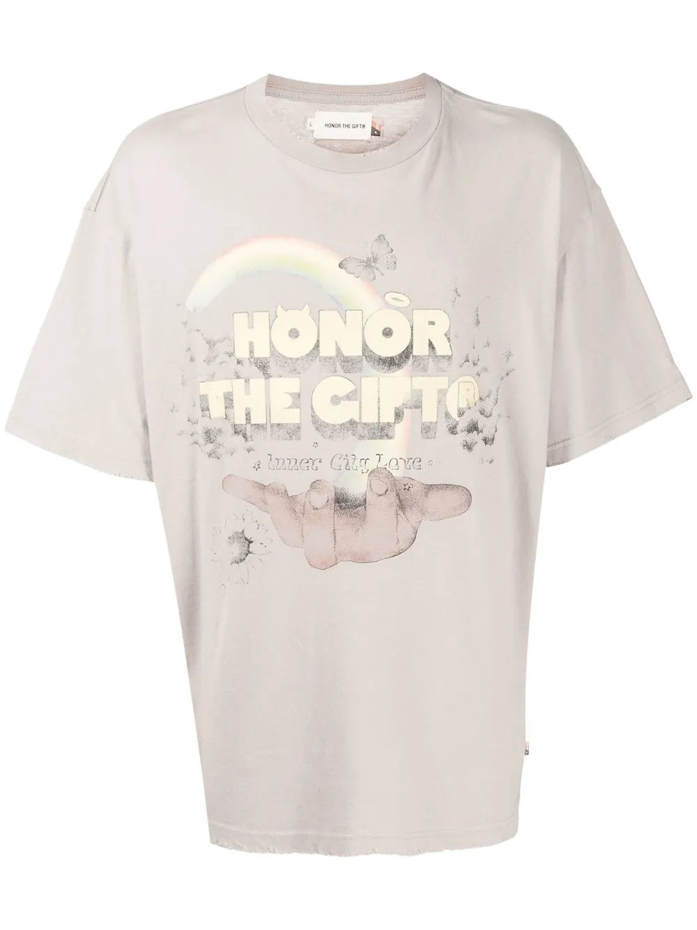 

Honor The Gift Palms graphic-print T-shirt - Grey