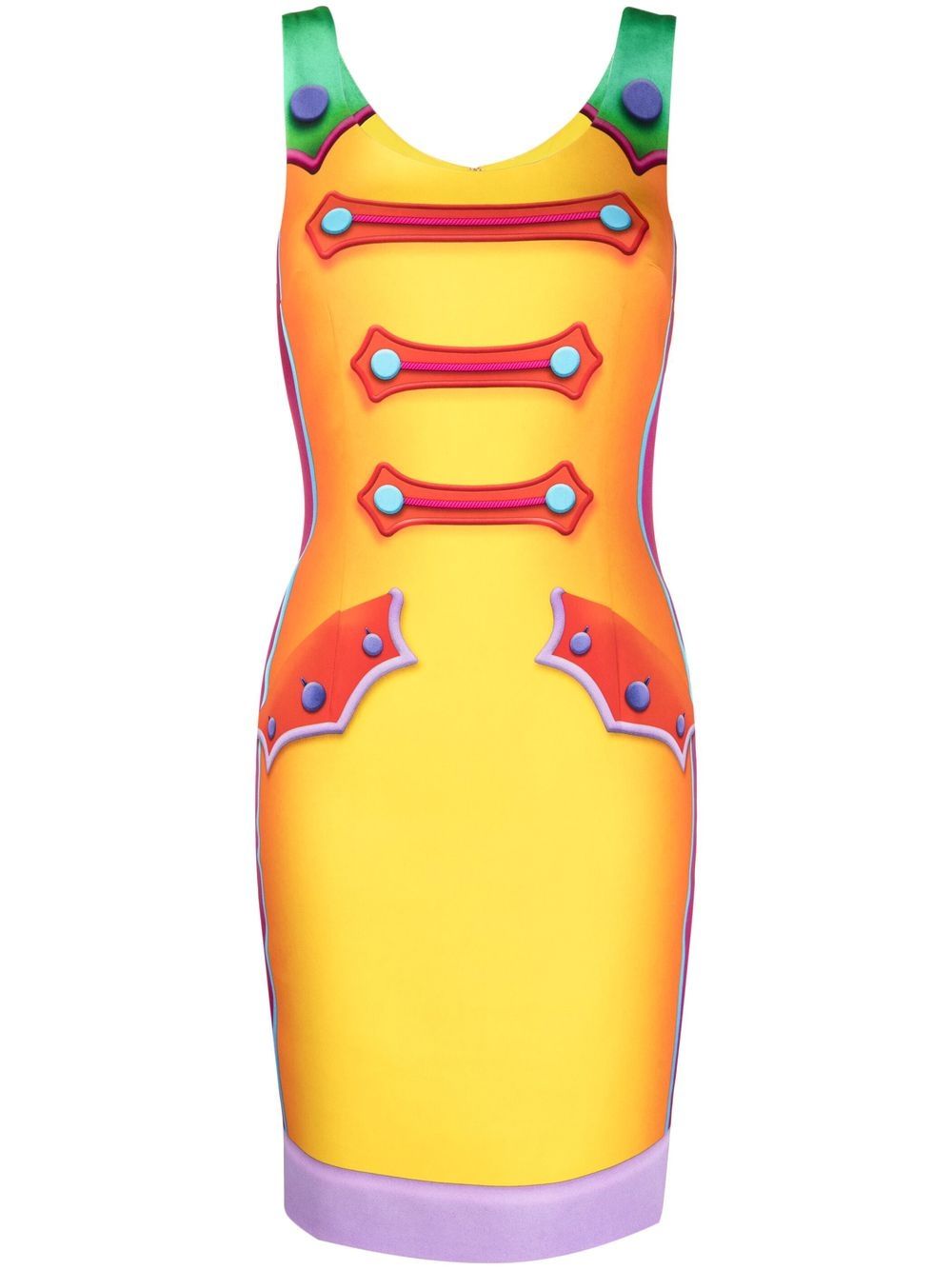 

Moschino vestido sin mangas con estampado trompe l'oeil - Amarillo