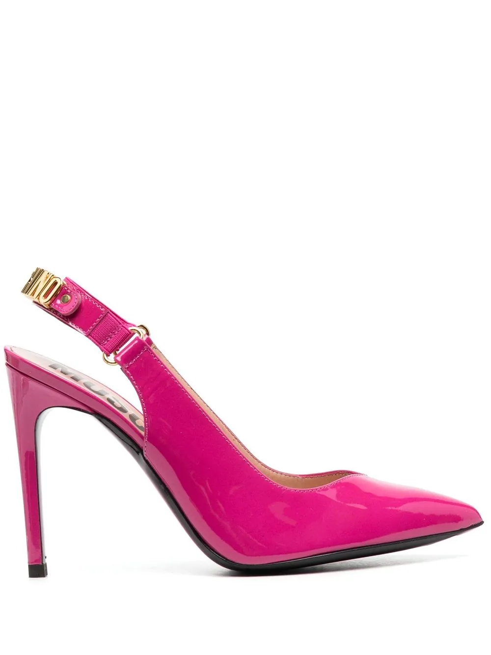 

Moschino zapatillas de charol con placa del logo - Rosado