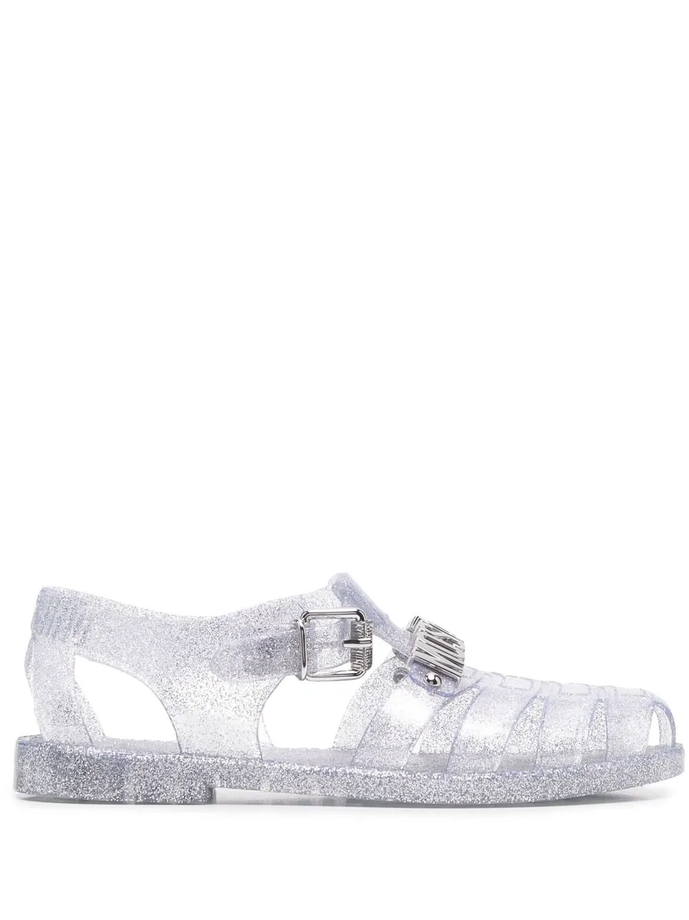 

Moschino logo side-buckle sandals - Grey