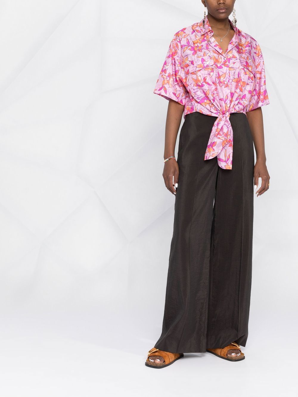 Shop Isabel Marant Floral-print Short-sleeve Shirt In Pink