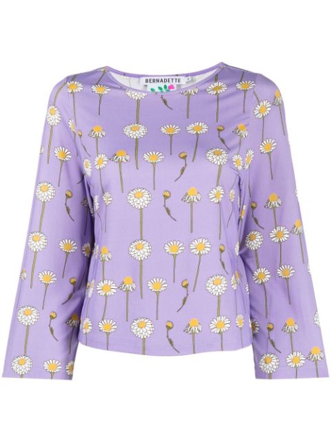 Bernadette daisy-print round-neck T-shirt