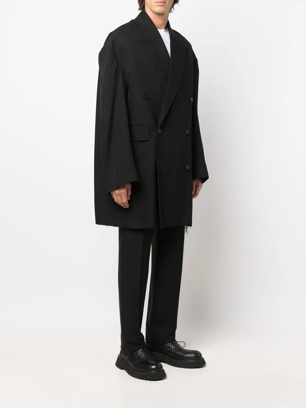 Balenciaga doublebreasted woolblend Coat Farfetch