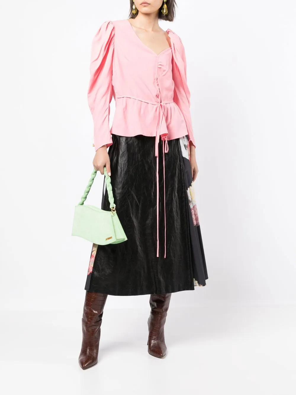 Rejina Pyo Blouse met pofmouwen - Roze