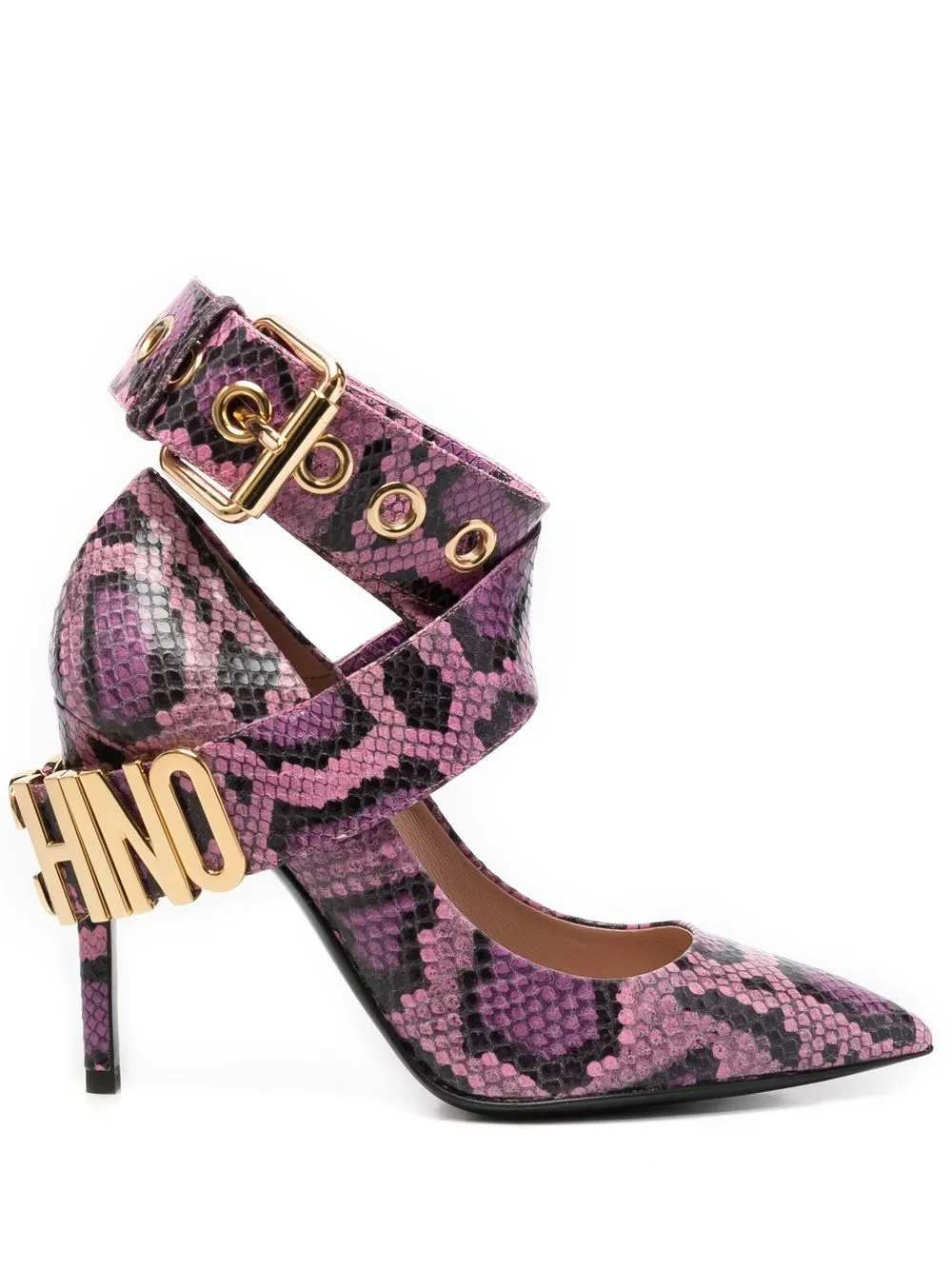 

Moschino zapatillas con estampado de piel de serpiente - Rosado