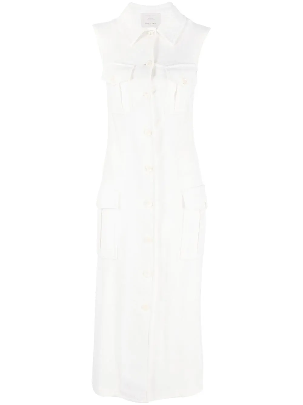 

Giuliva Heritage vestido largo de mezclilla Maryangel - Blanco