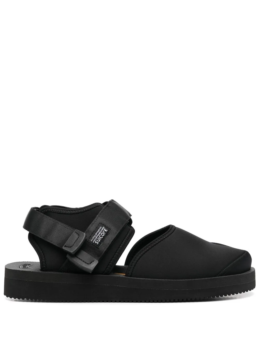 

Suicoke logo-patch flat sandals - Black