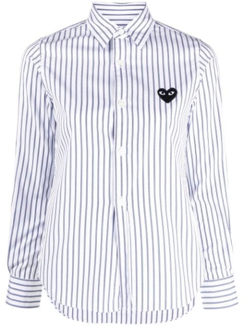 Comme Des Garçons Play heart logo striped shirt