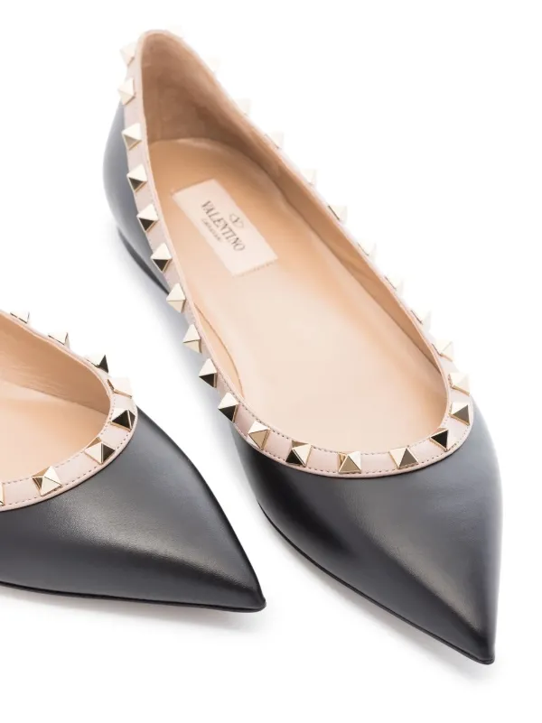 Zoek machine optimalisatie Vanaf daar Ontoegankelijk Valentino Garavani Rockstud pointed-toe Ballerina Shoes - Farfetch