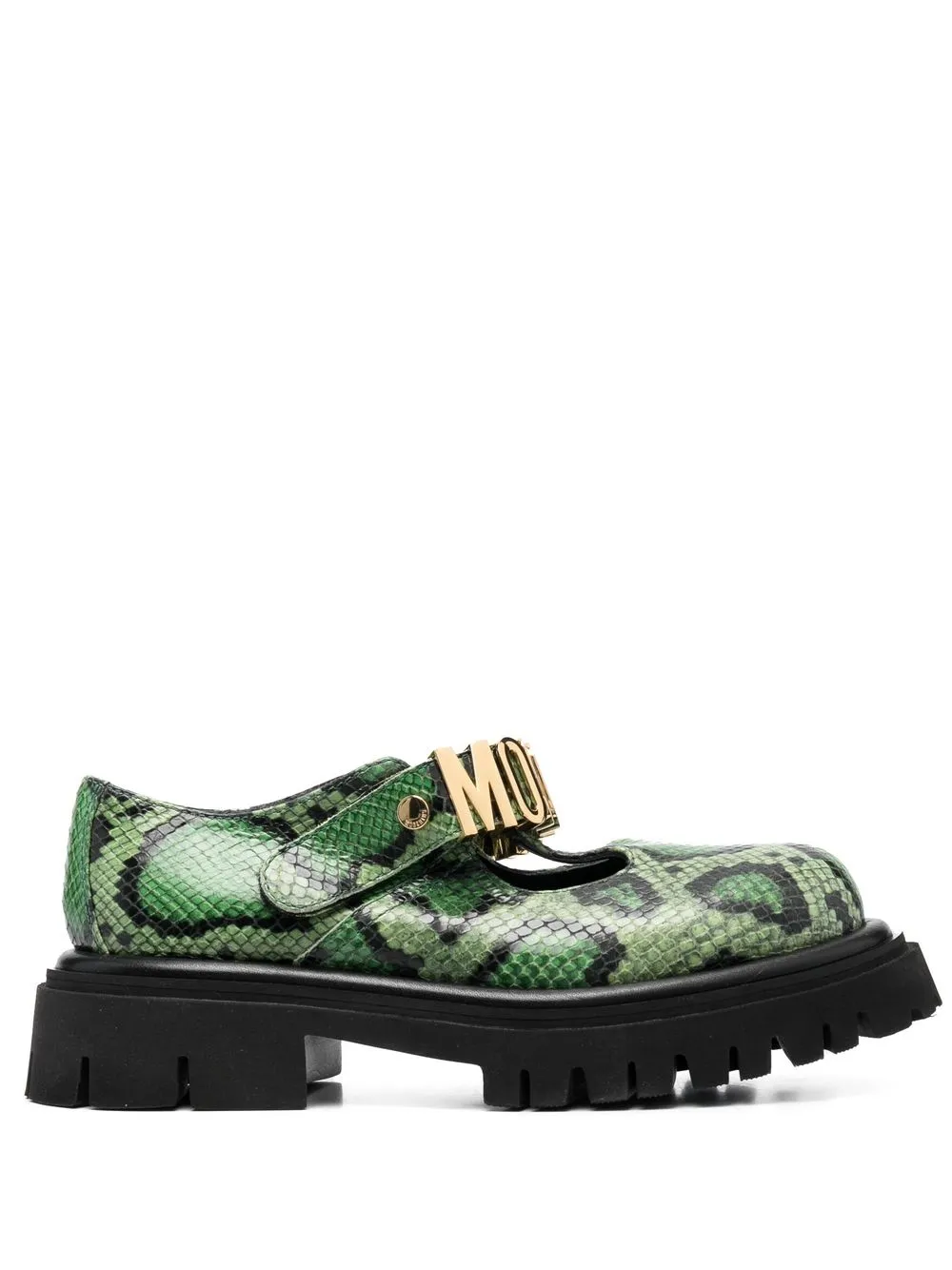 

Moschino snakeskin-effect leather loafers - Green