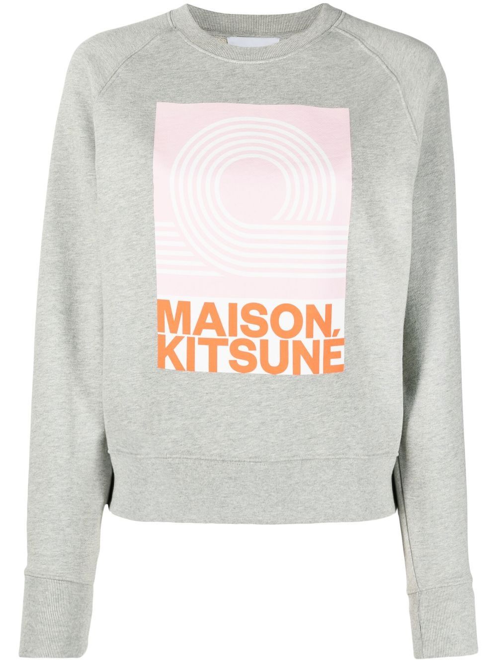 

Maison Kitsuné sudadera con estampado gráfico del logo - Gris