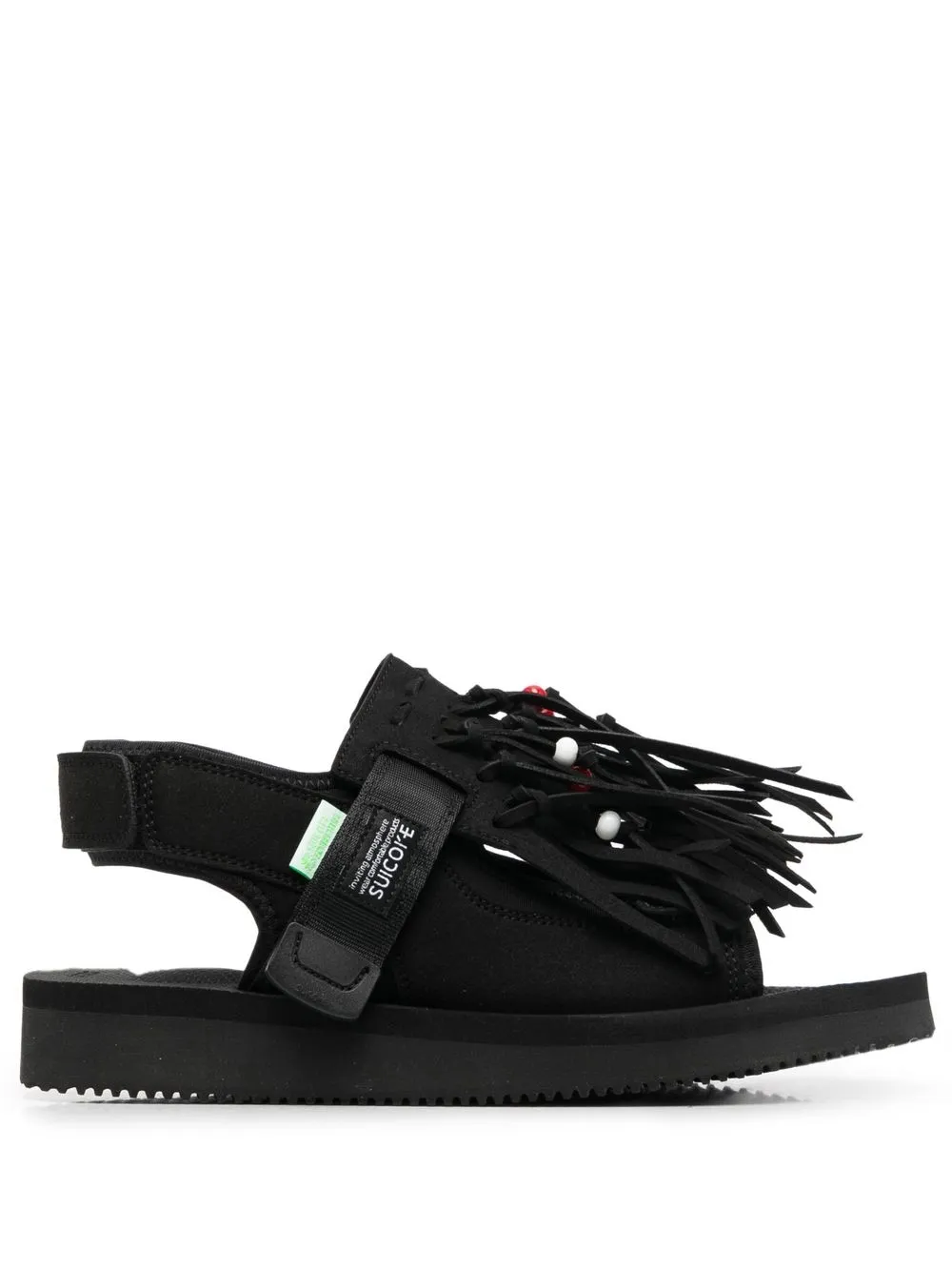 

Suicoke WAS4-AB fringe-embellished sandals - Black