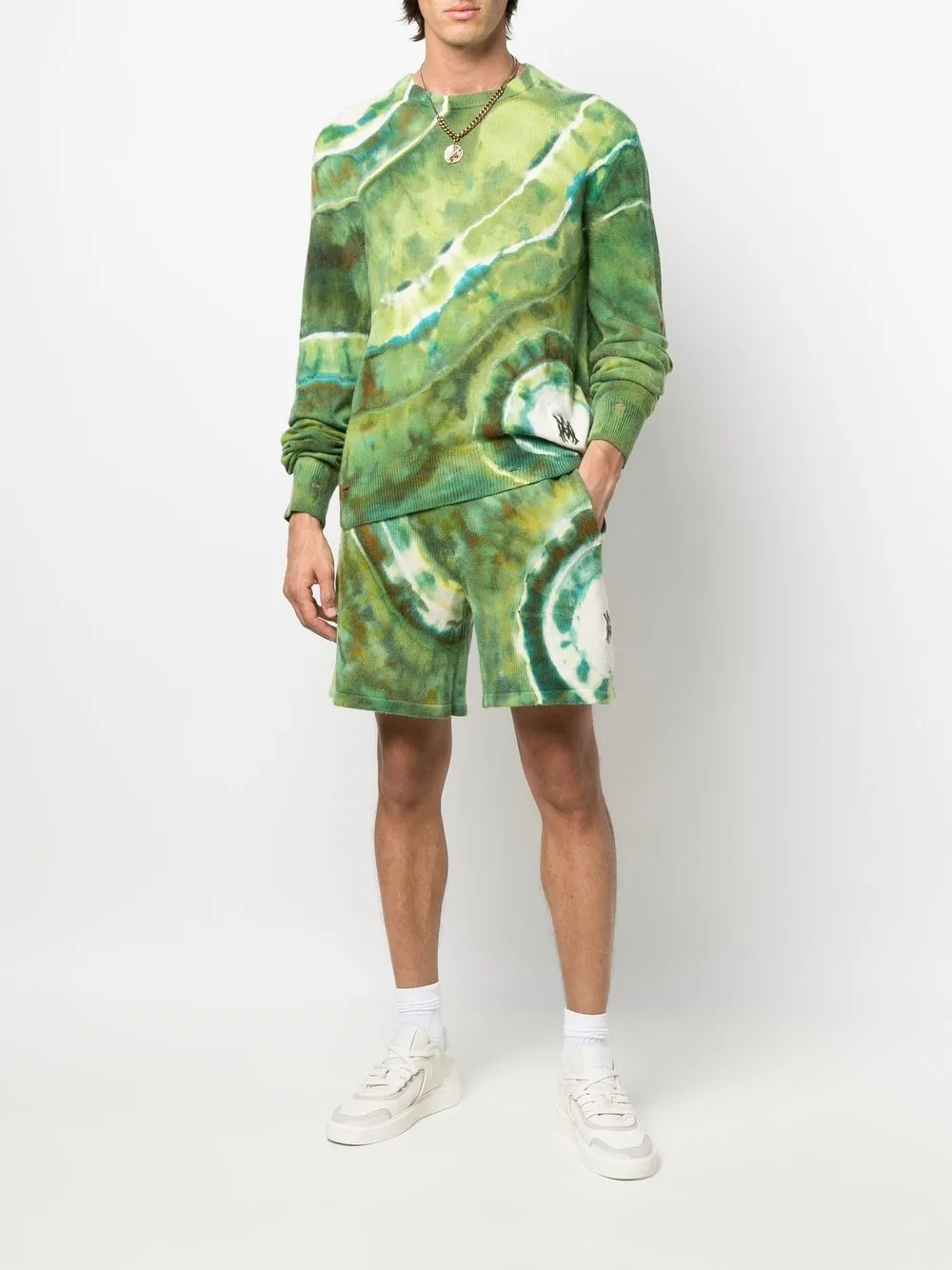 AMIRI Trainingsshorts met tie-dye print - Groen