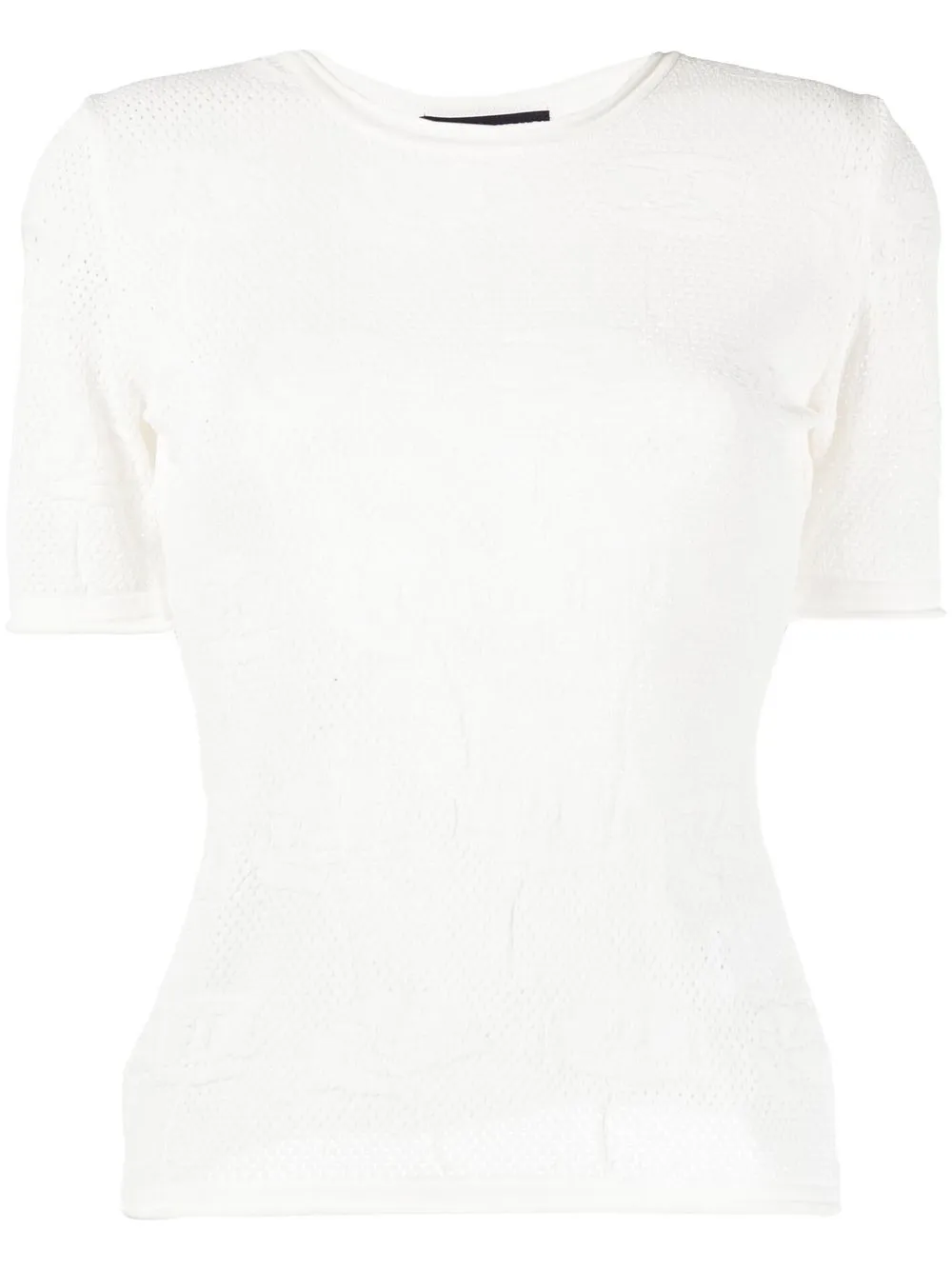 

Marco Rambaldi floral-embroidered knitted T-shirt - White