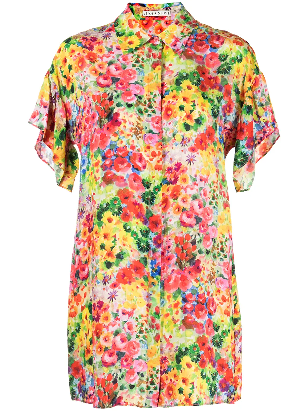 

alice + olivia floral-print shirt dress - Multicolour