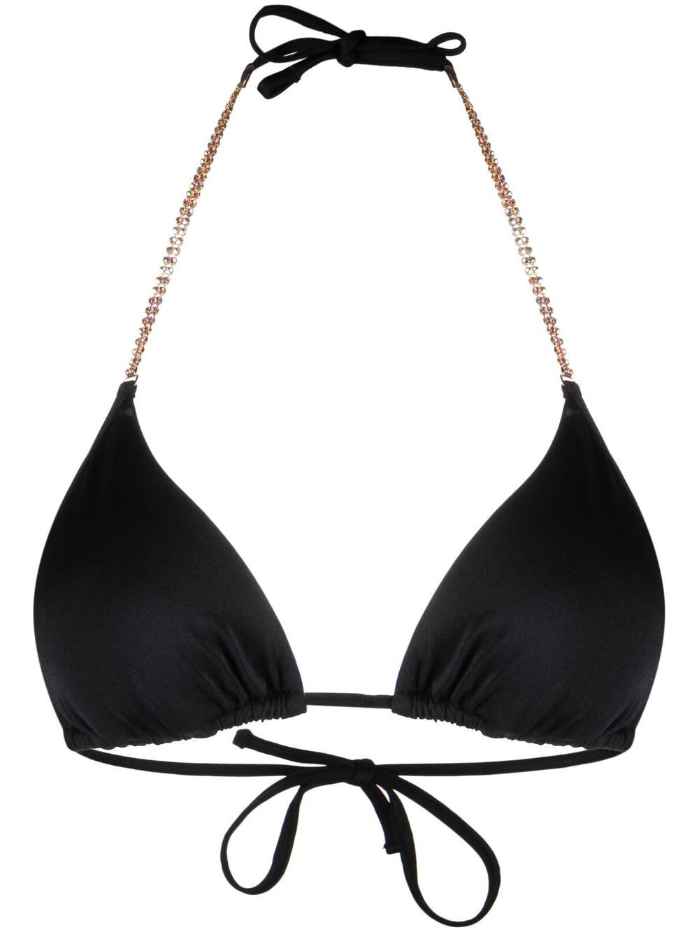 Chiara Ferragni Crystal-embellished Halteneck Bikini Top In Black ...