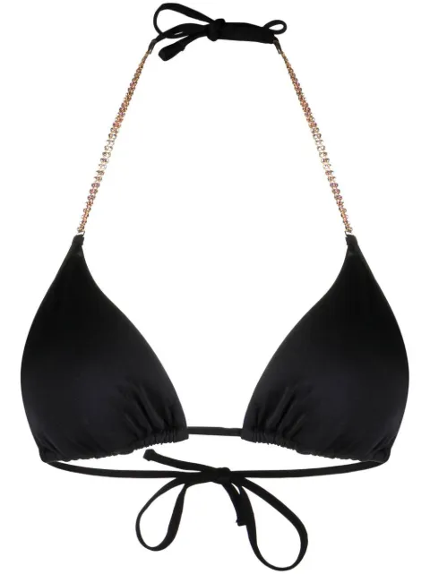 Chiara Ferragni crystal-embellished halteneck bikini top