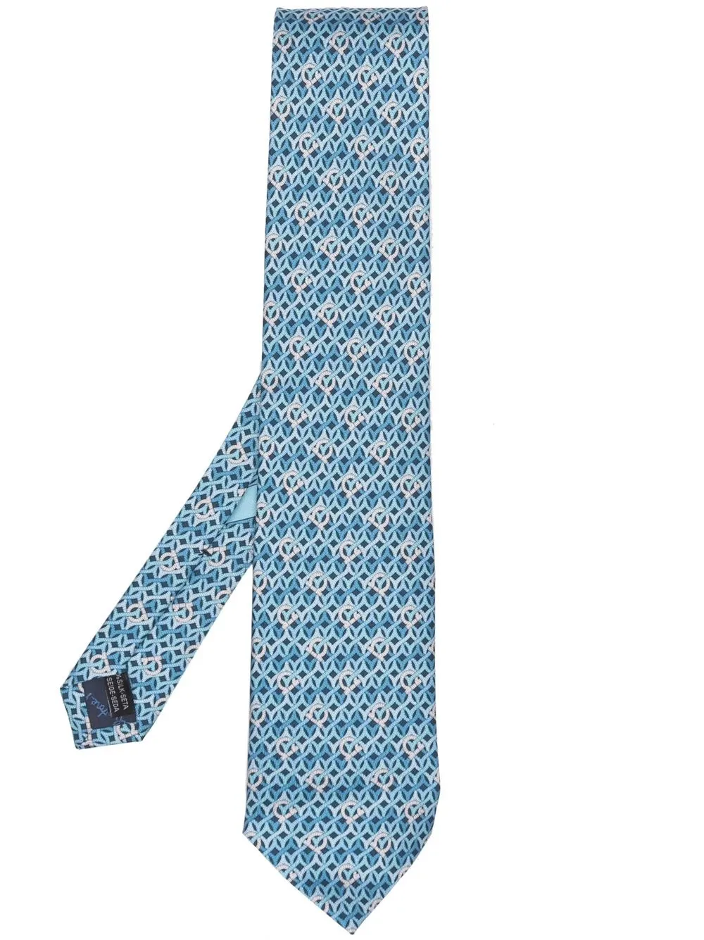 

Salvatore Ferragamo corbata de seda con logo estampado - Azul