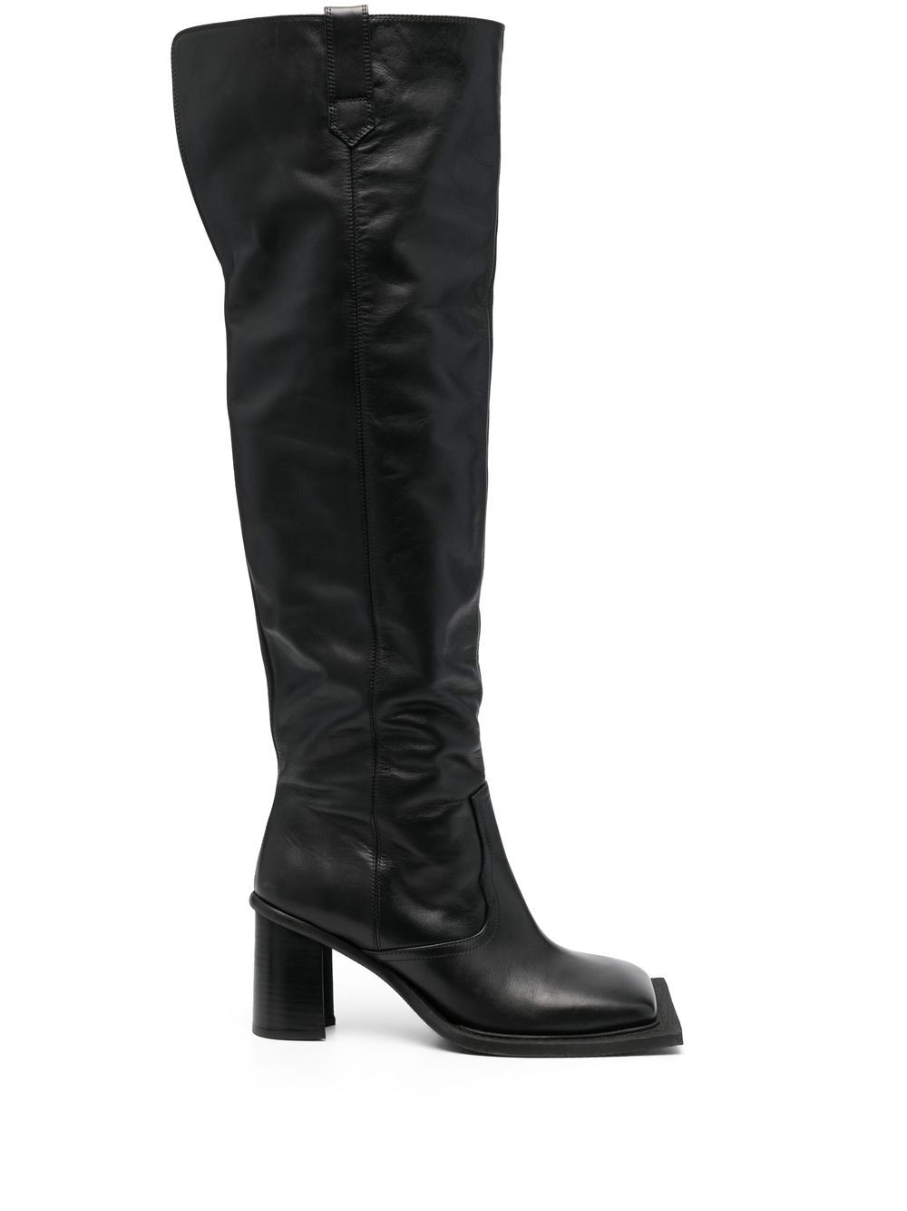 Ninamounah square-toe 100mm leather boots – Black