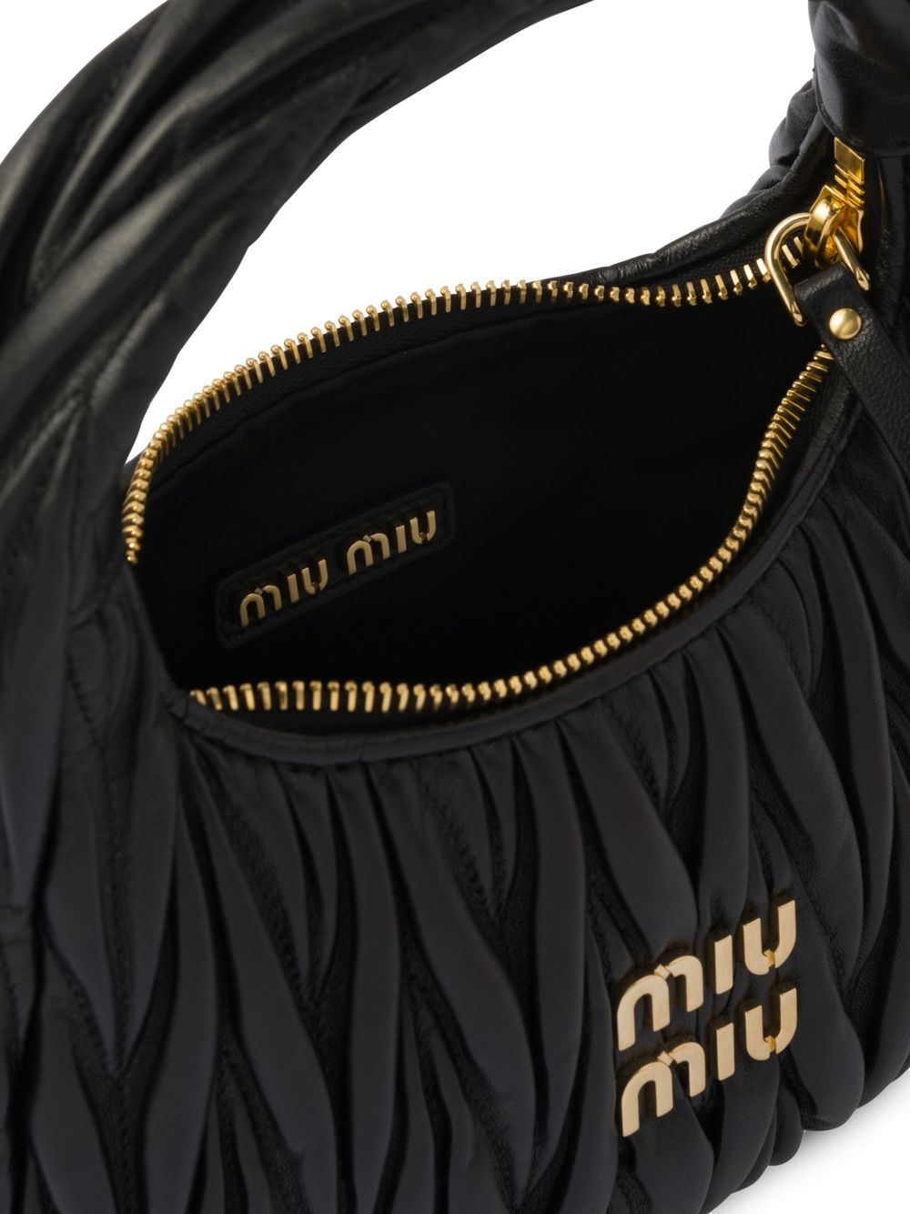 Shop Miu Miu Mini Wander Matelassé Shoulder Bag In Black