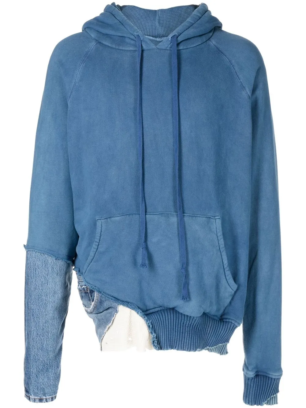 

Greg Lauren hoodie con diseño patchwork - Azul