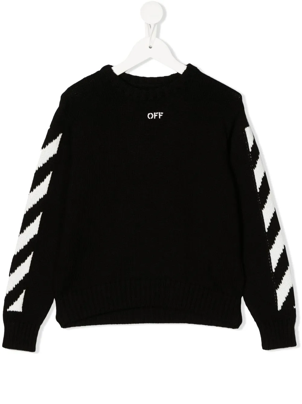 

Off-White Kids suéter de tejido con rayas en las mangas - Negro