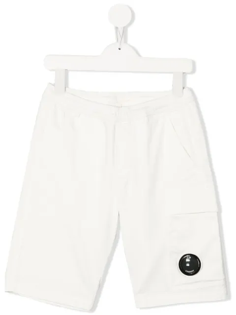 C.P. Company Kids logo-patch track shorts
