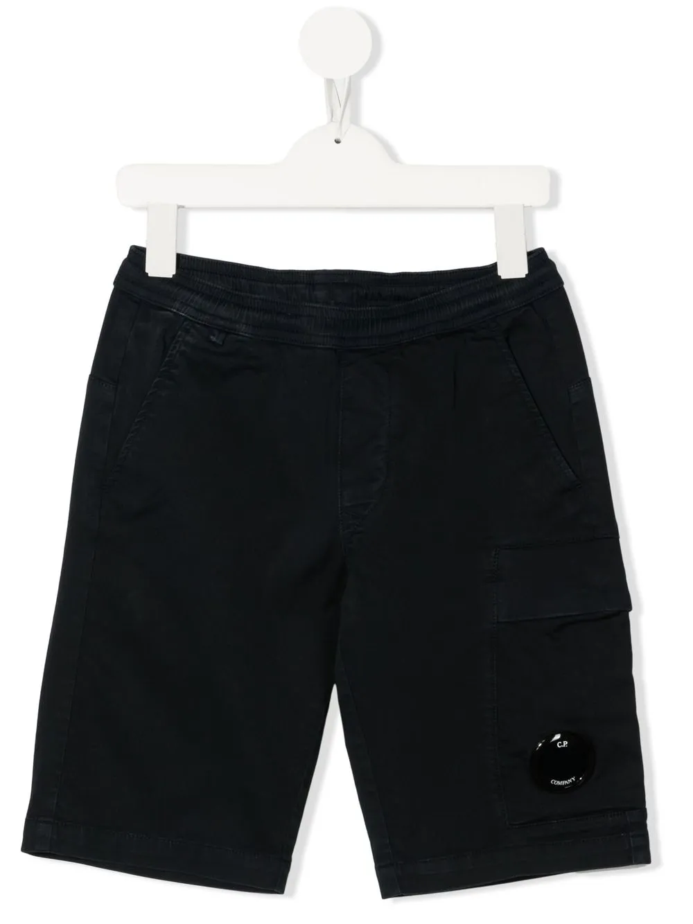 

C.P. Company Kids shorts deportivos con parche del logo - Negro