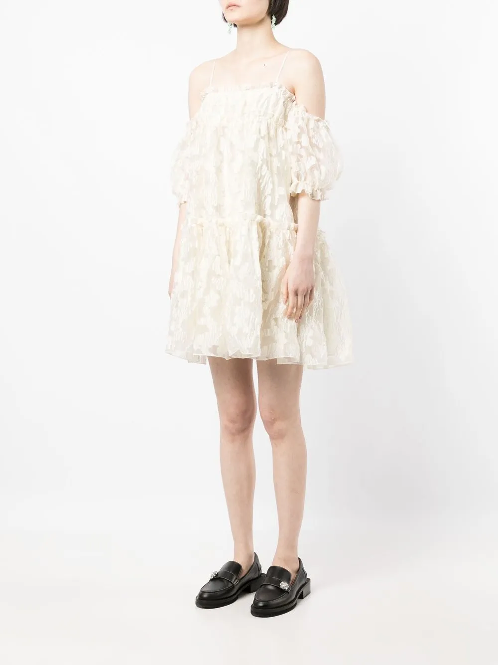 b+ab Off-shoulder jurk - Beige