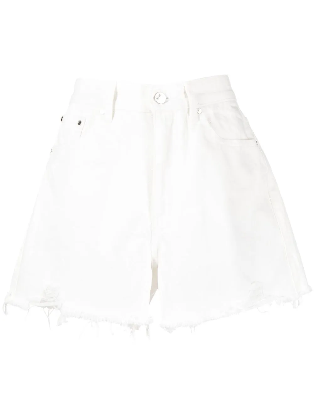 tout a coup shorts de mezclilla sin rematar - Blanco