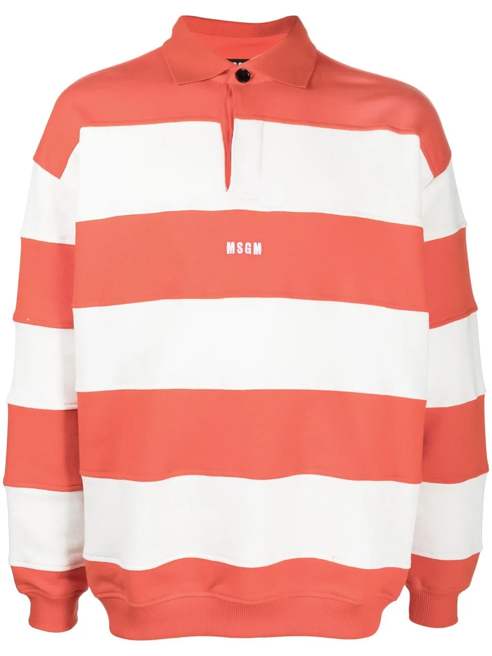 

MSGM horizontal stripe-print polo shirt - Orange