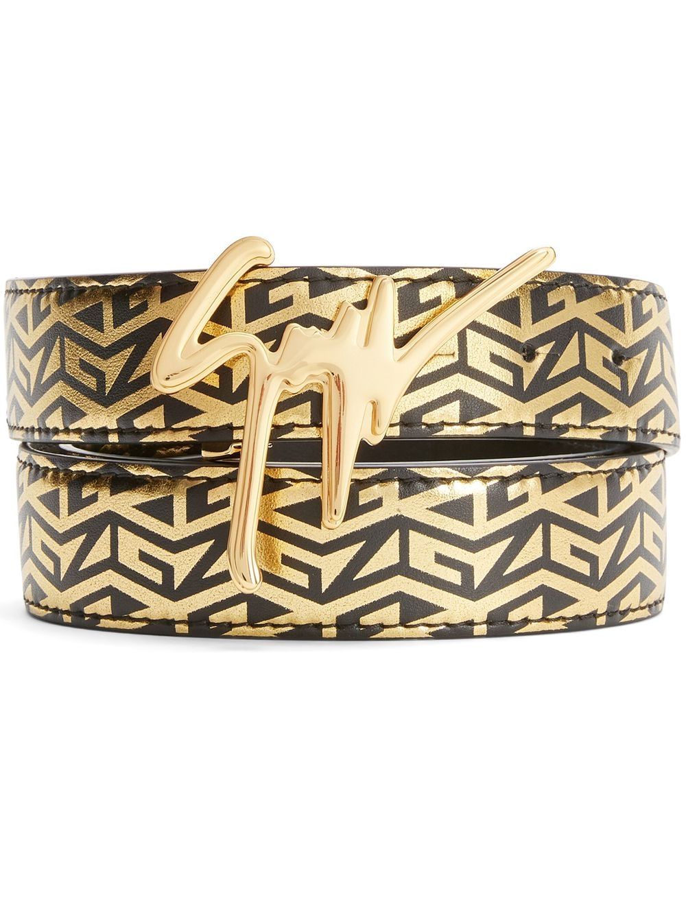 monogram print belt